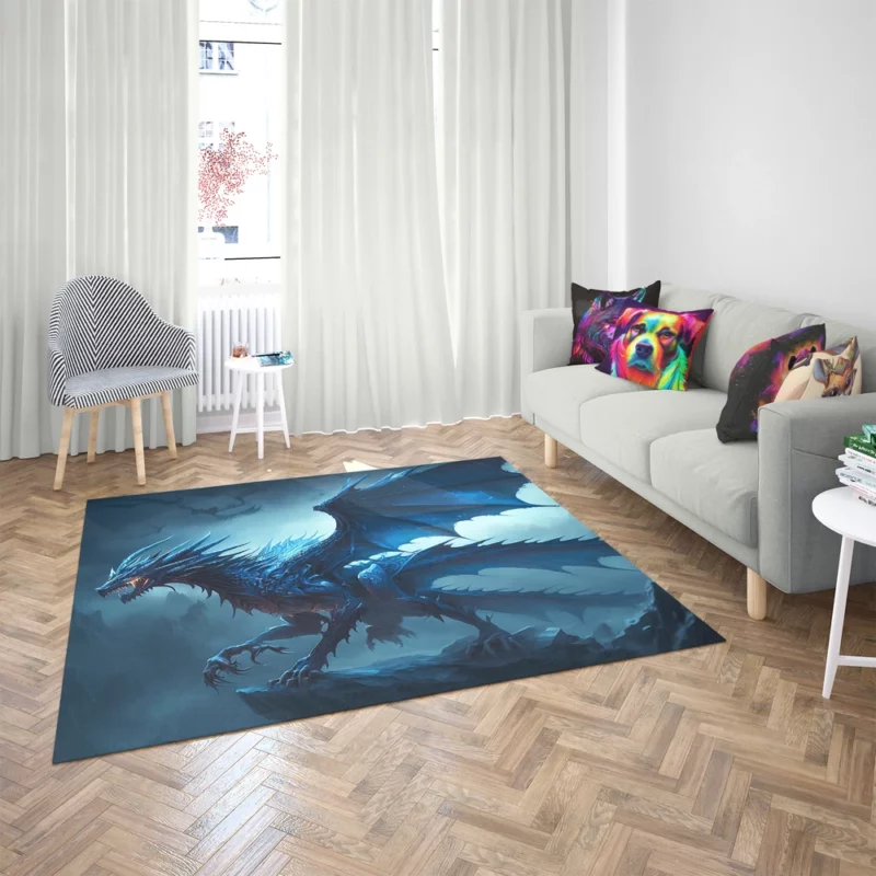 Epic Blue Dragon Artwork Rug 2