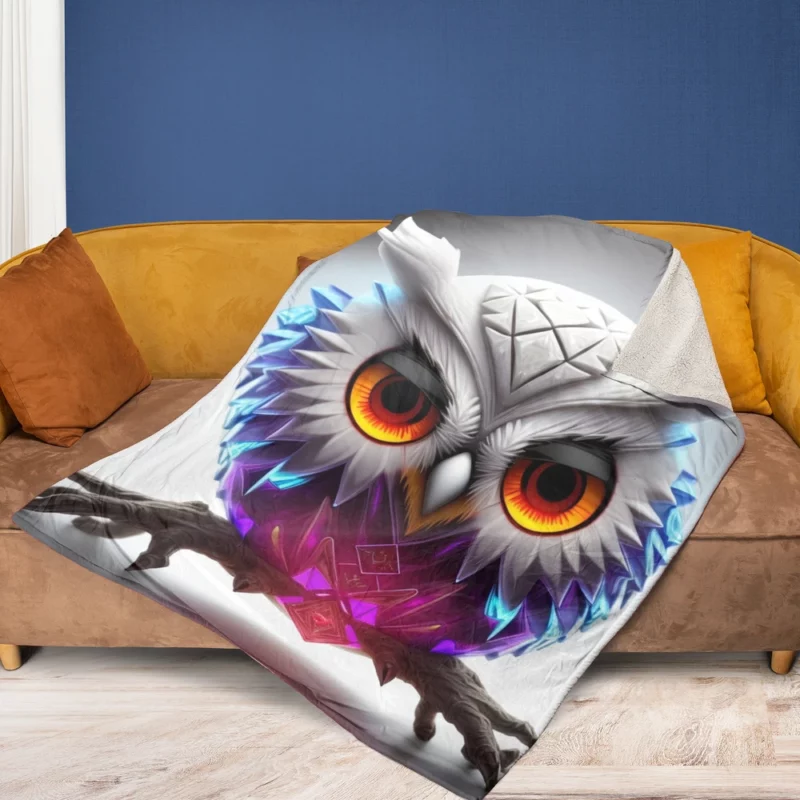Ethnic Owl Design Fleece Blanket 1