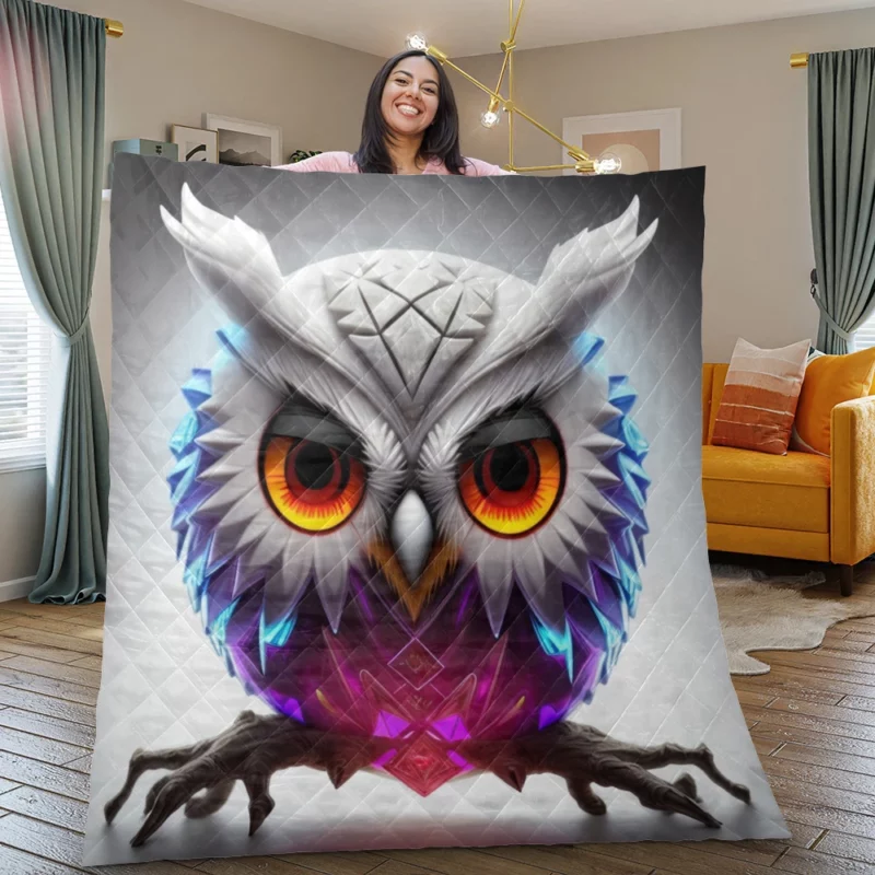 Ethnic Owl Design Quilt Blanket