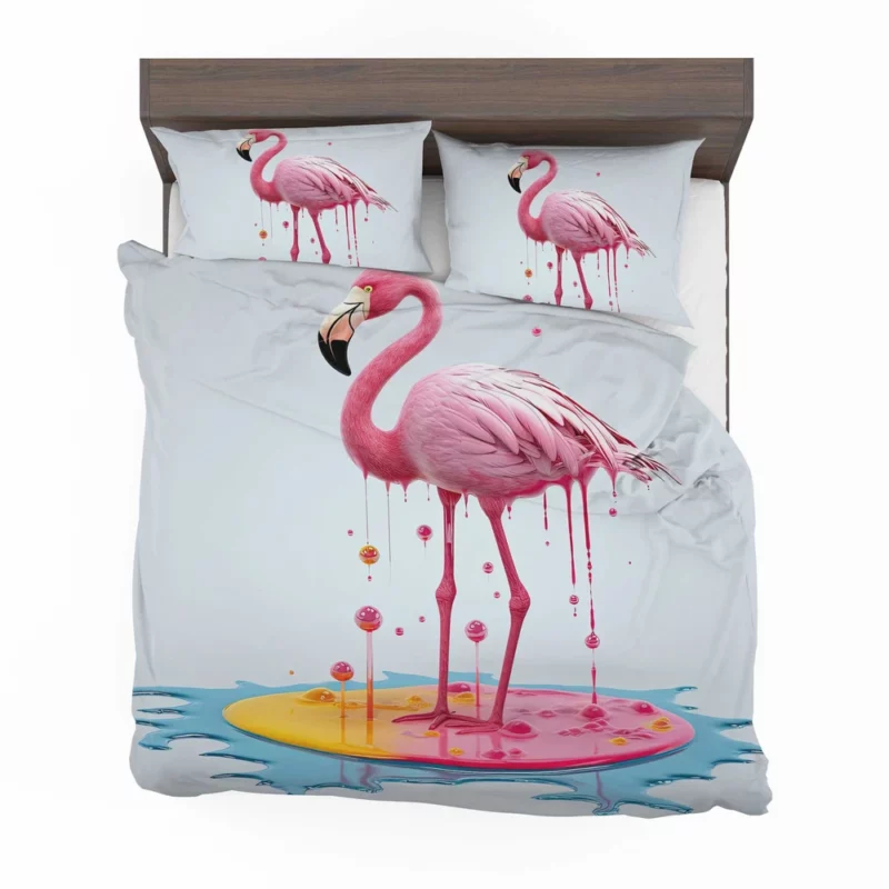 Exotic Pink Bird Artwork Bedding Set 2