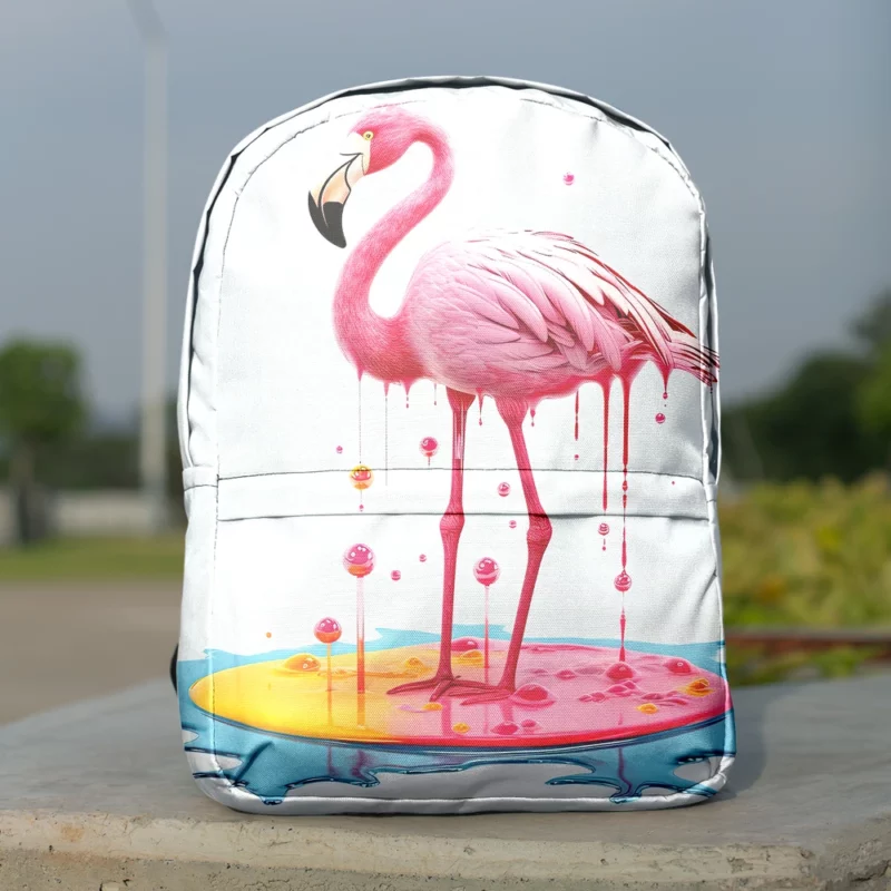 Exotic Pink Bird Artwork Minimalist Backpack