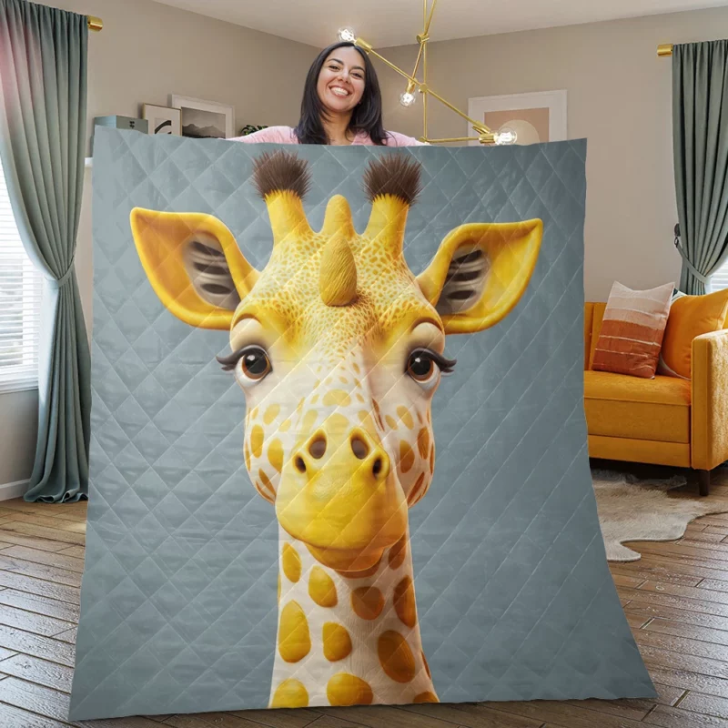 Fantastical Horned Giraffe Quilt Blanket