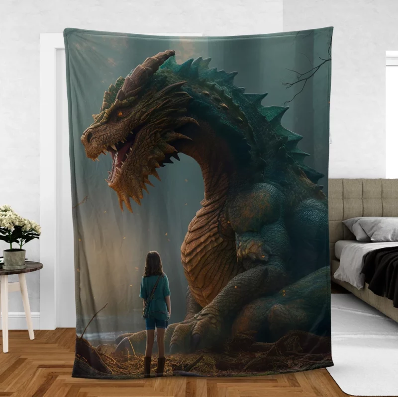 Fantasy Dragon Artwork Fleece Blanket