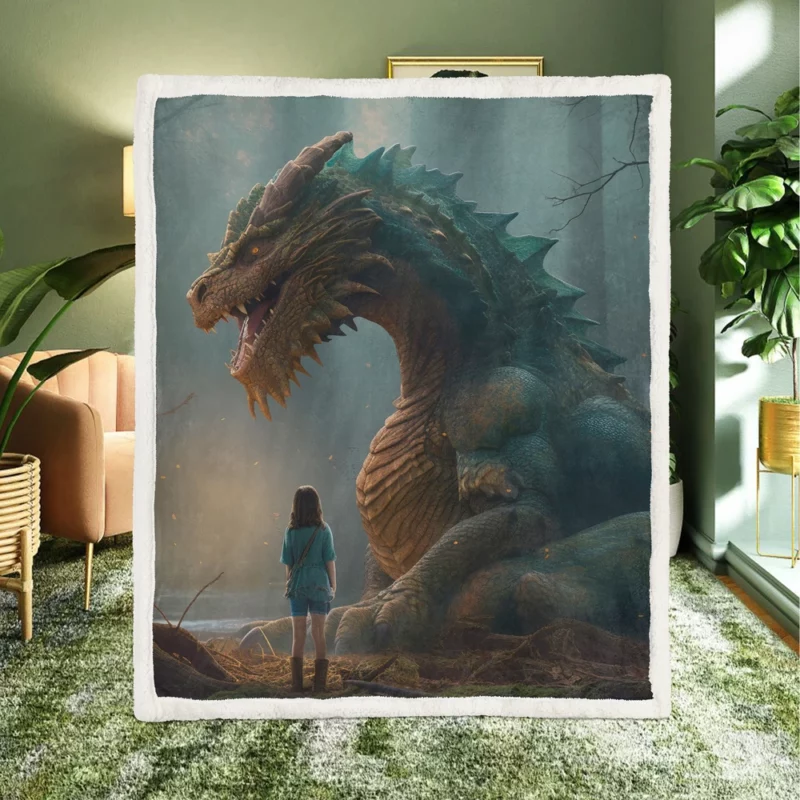 Fantasy Dragon Artwork Sherpa Fleece Blanket