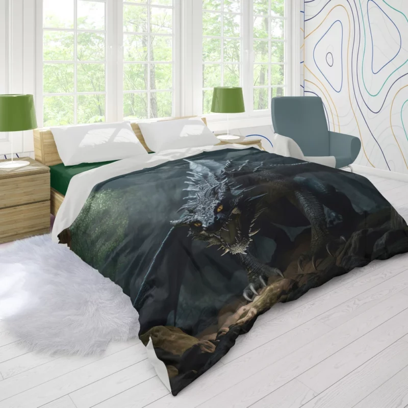 Fantasy Dragon Illustration Duvet Cover