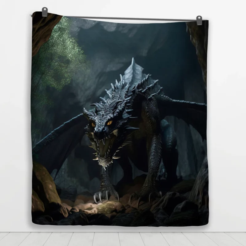 Fantasy Dragon Illustration Quilt Blanket 1