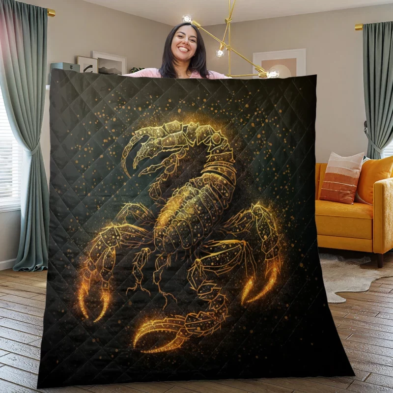 Fantasy Scorpio Zodiac Art Quilt Blanket