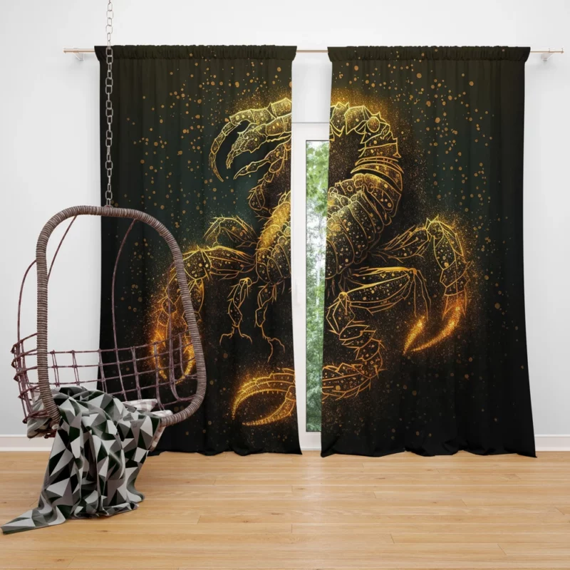 Fantasy Scorpio Zodiac Art Window Curtain