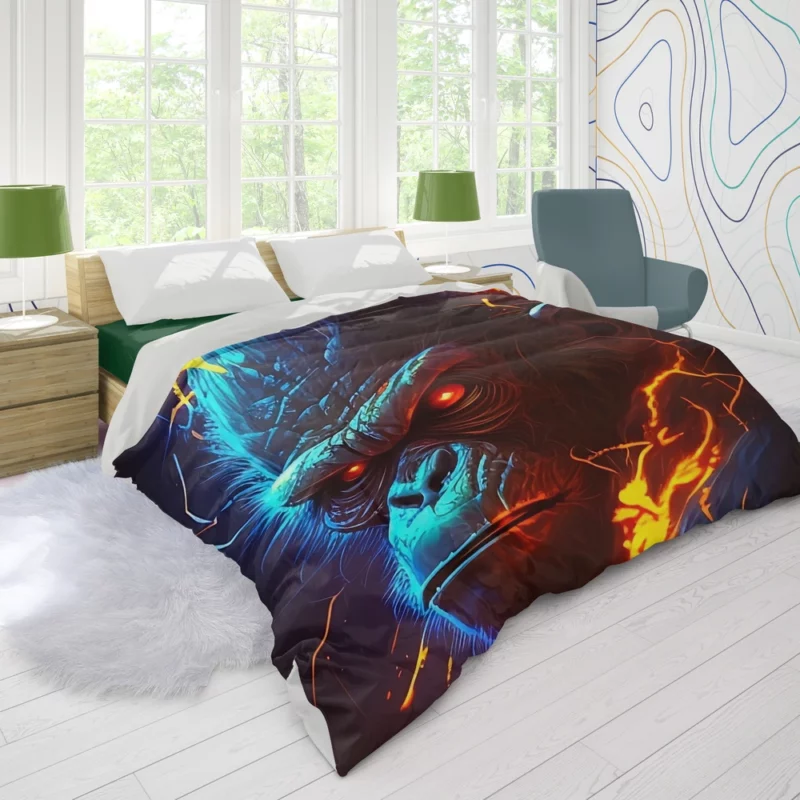 Fiery Faced Monkey Art Duvet Cover