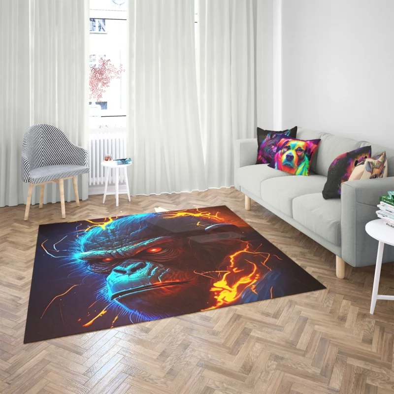 Fiery Faced Monkey Art Rug 2