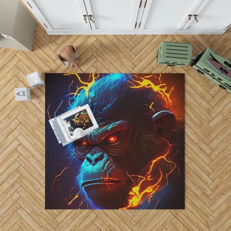 Fiery Faced Monkey Art Rug