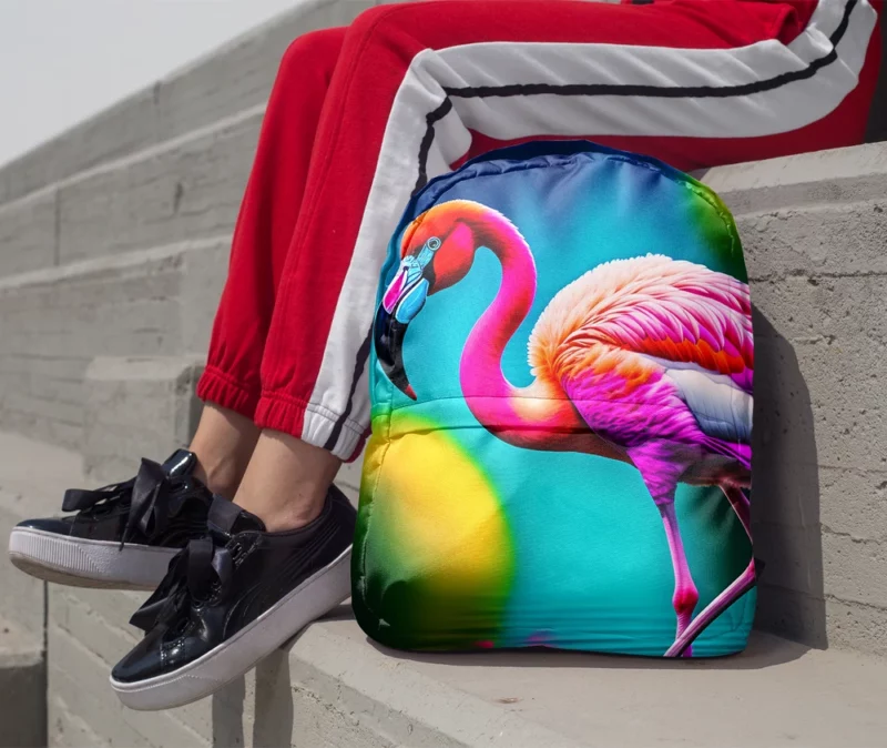 Flamingo Colorful Artwork Minimalist Backpack 1