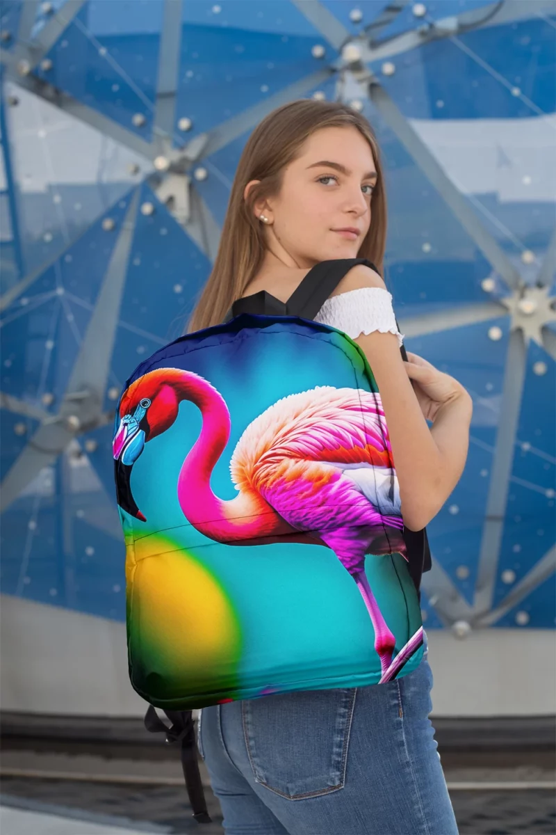 Flamingo Colorful Artwork Minimalist Backpack 2