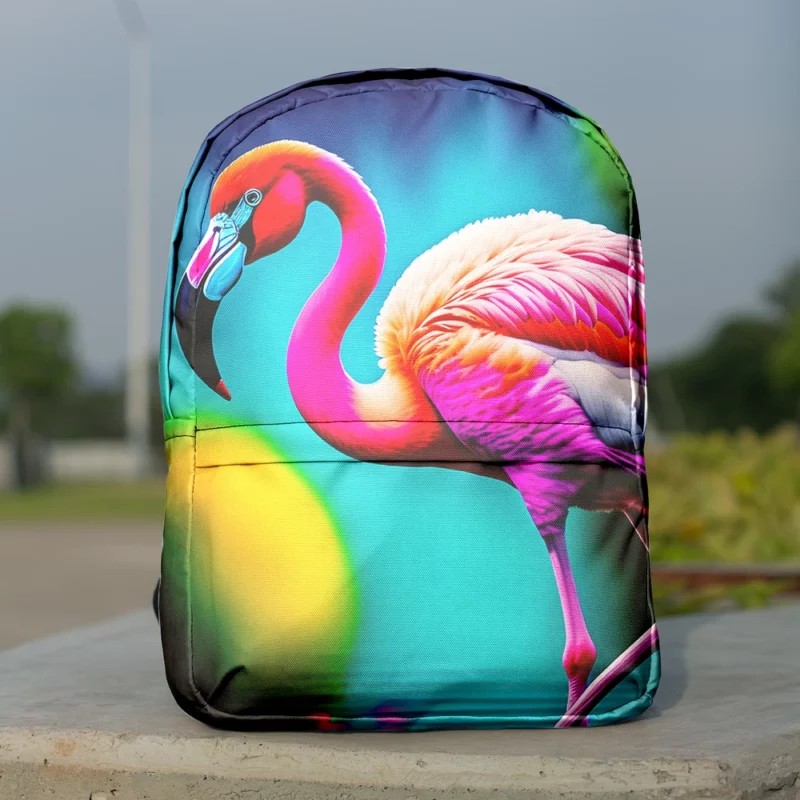 Flamingo Colorful Artwork Minimalist Backpack