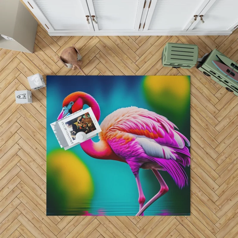 Flamingo Colorful Artwork Rug