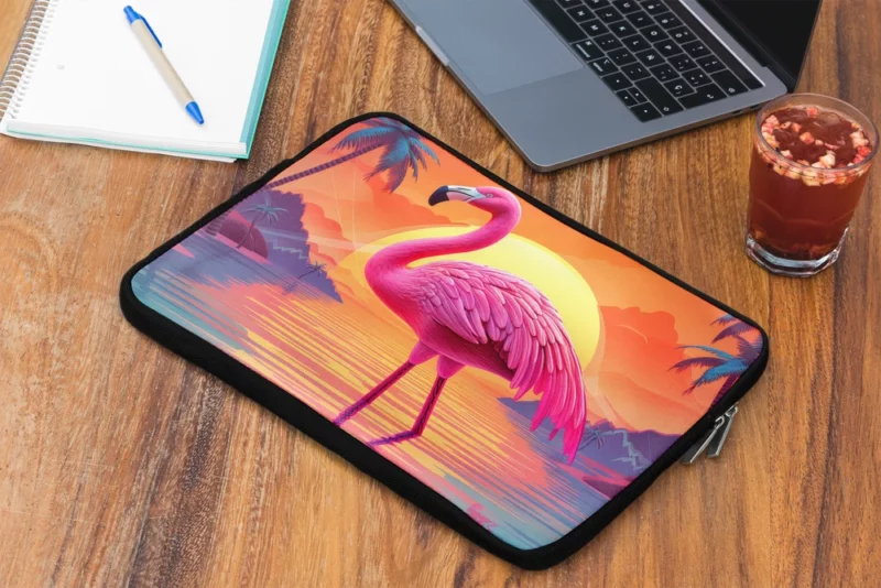 Flamingo Silhouette Sunset Laptop Sleeve 2