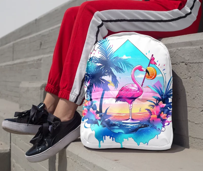 Flamingo Sticker Designs Minimalist Backpack 1