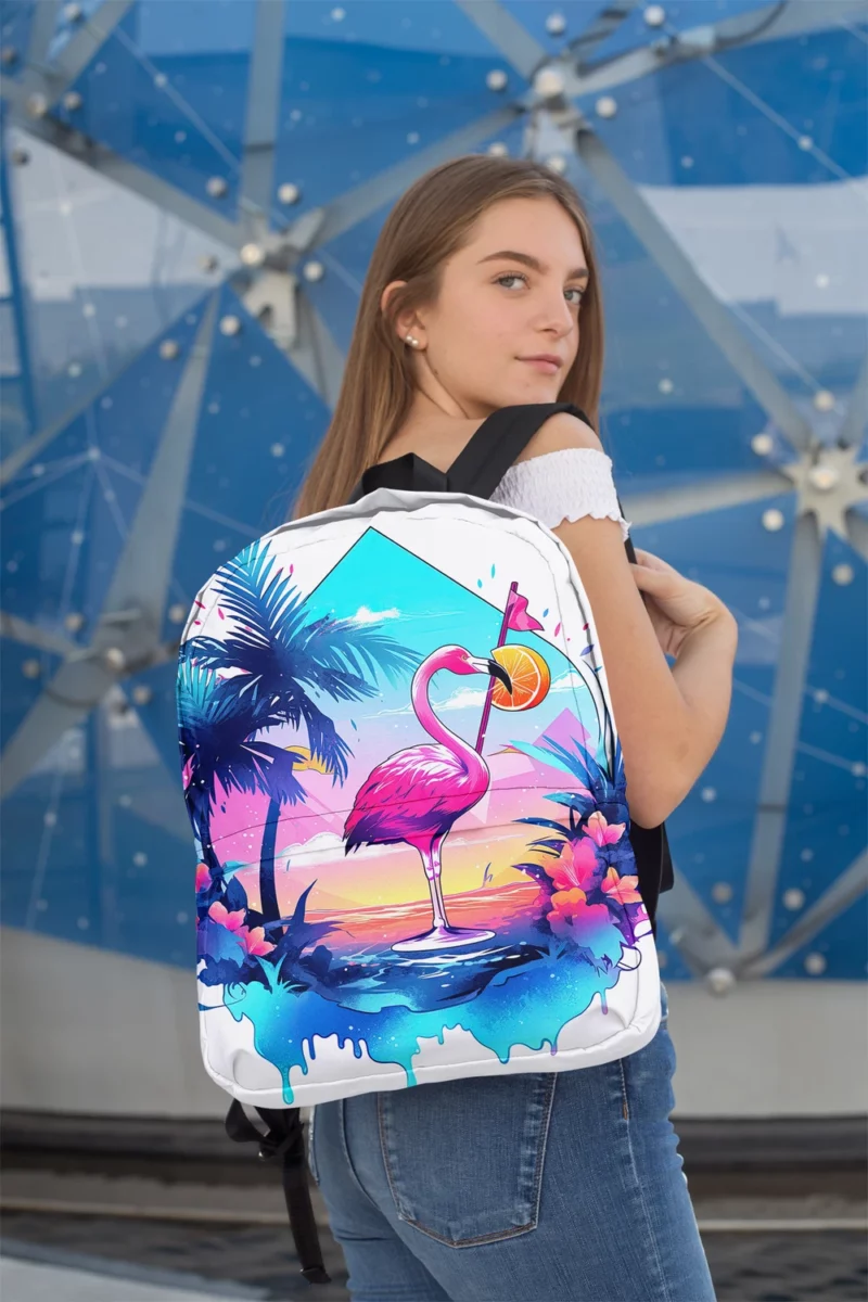 Flamingo Sticker Designs Minimalist Backpack 2