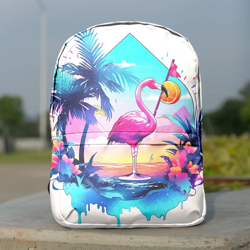 Flamingo Sticker Designs Minimalist Backpack
