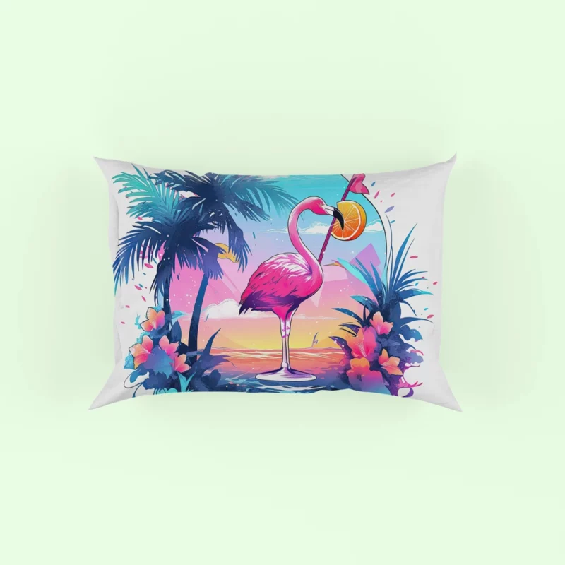 Flamingo Sticker Designs Pillow Case