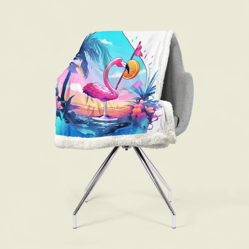 Flamingo Sticker Designs Sherpa Fleece Blanket 1