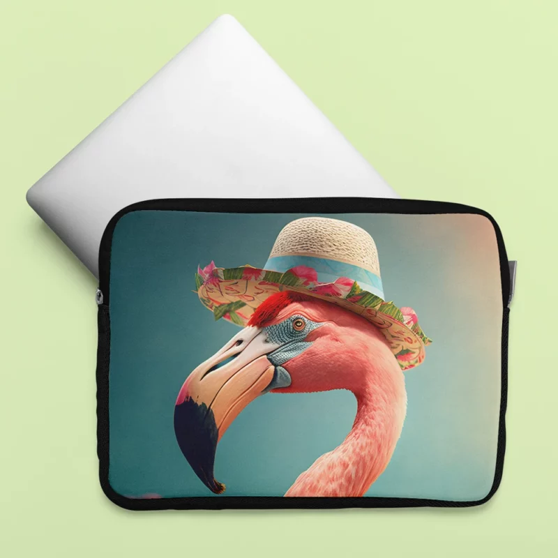 Flamingo With Flower Garland Laptop Sleeve