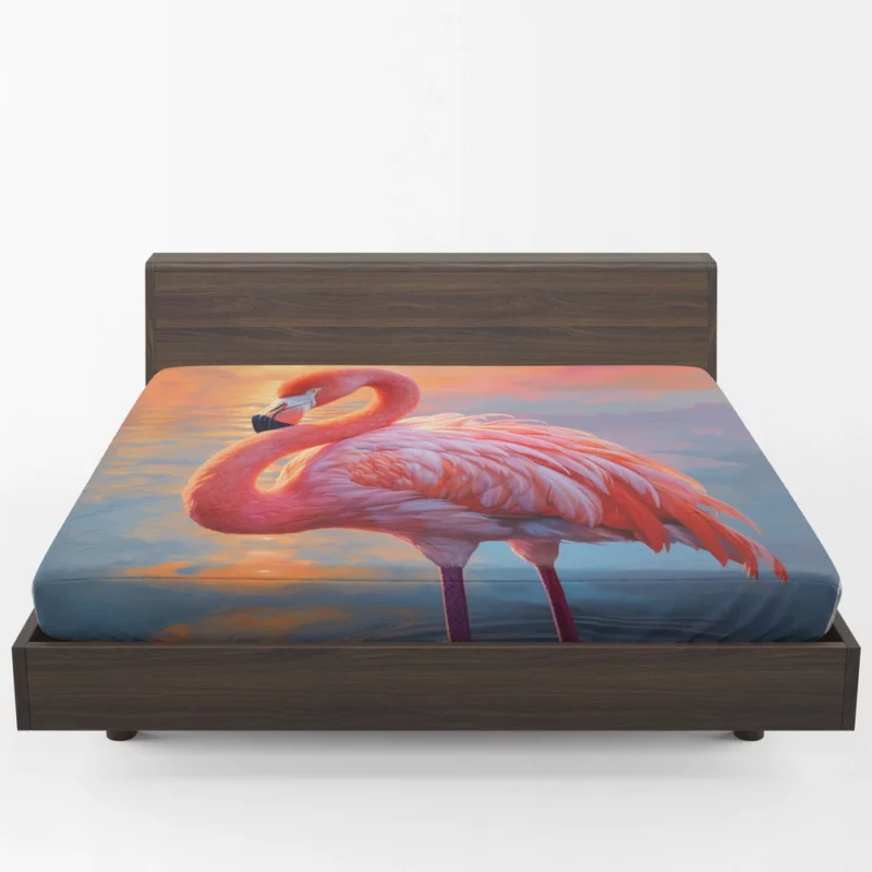 Flamingo in Sunlight Fitted Sheet 1