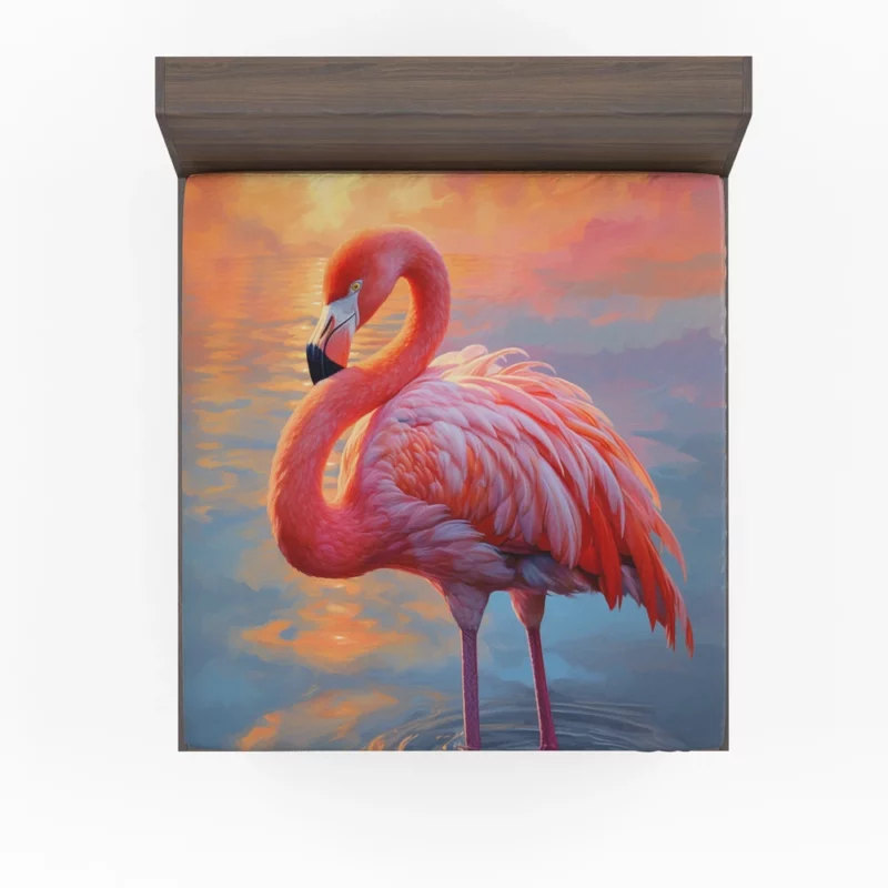 Flamingo in Sunlight Fitted Sheet
