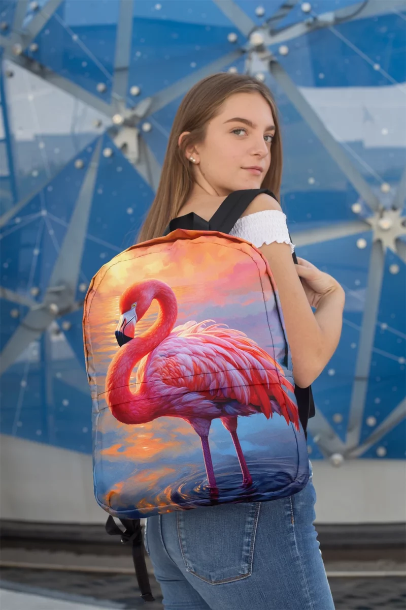 Flamingo in Sunlight Minimalist Backpack 2