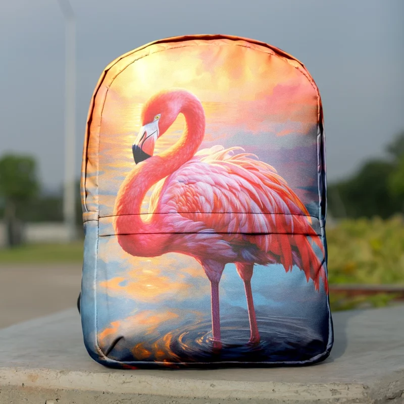 Flamingo in Sunlight Minimalist Backpack