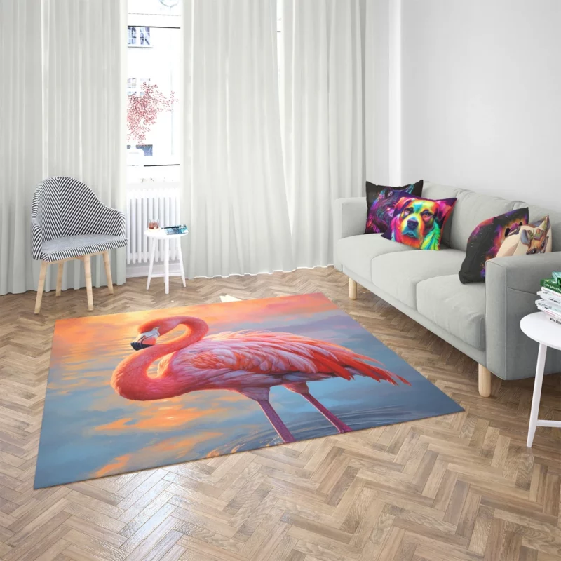 Flamingo in Sunlight Rug 2