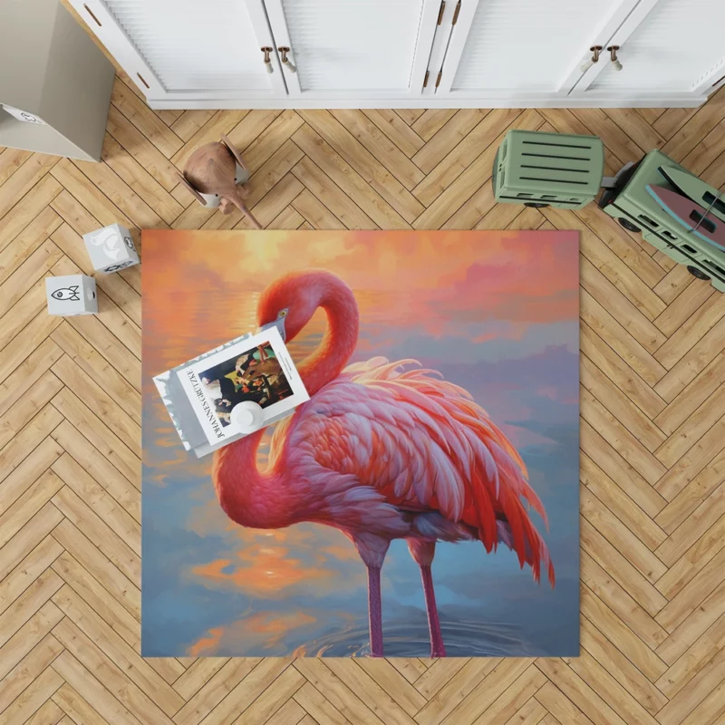 Flamingo in Sunlight Rug