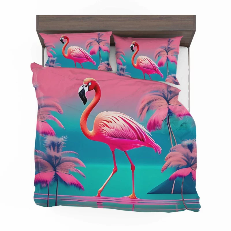 Flamingo on Pink Background Bedding Set 2