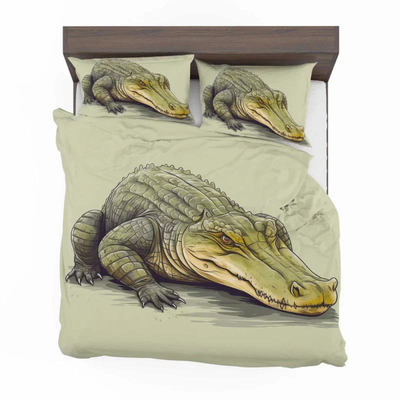 Flat Crocodile Illustration Bedding Set 2