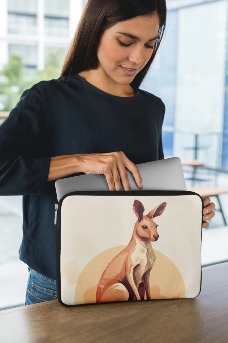 Flat Kangaroo Illustration Laptop Sleeve 1