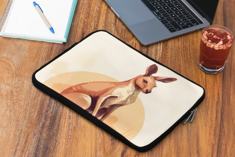 Flat Kangaroo Illustration Laptop Sleeve 2