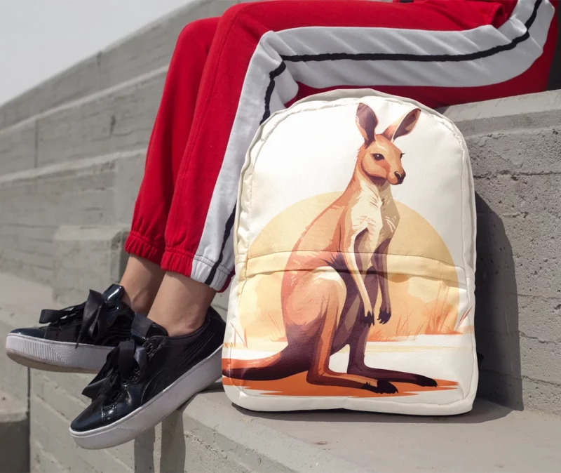 Flat Kangaroo Illustration Minimalist Backpack 1