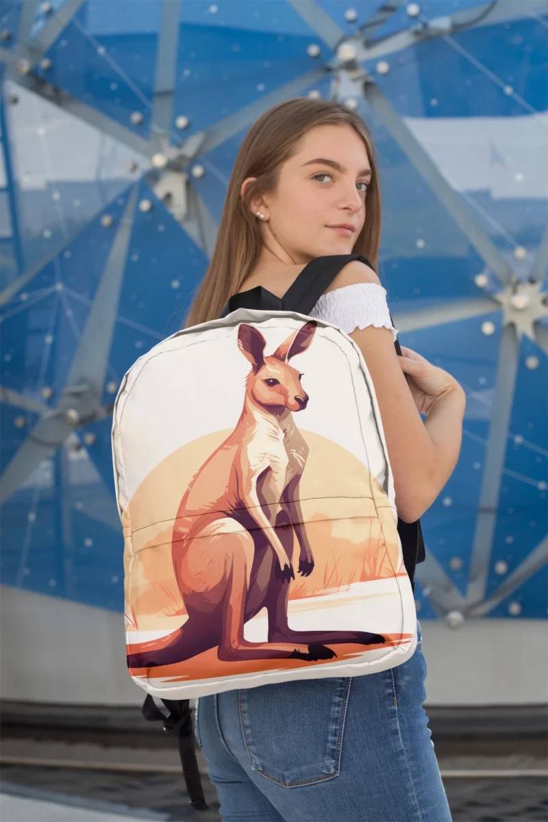 Flat Kangaroo Illustration Minimalist Backpack 2