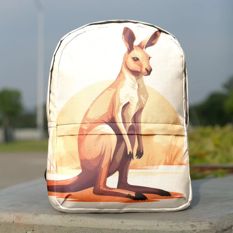 Flat Kangaroo Illustration Minimalist Backpack