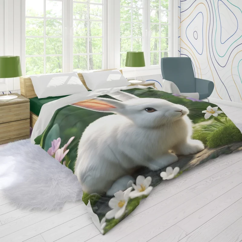 Fluffy Bunny AI Generation Duvet Cover