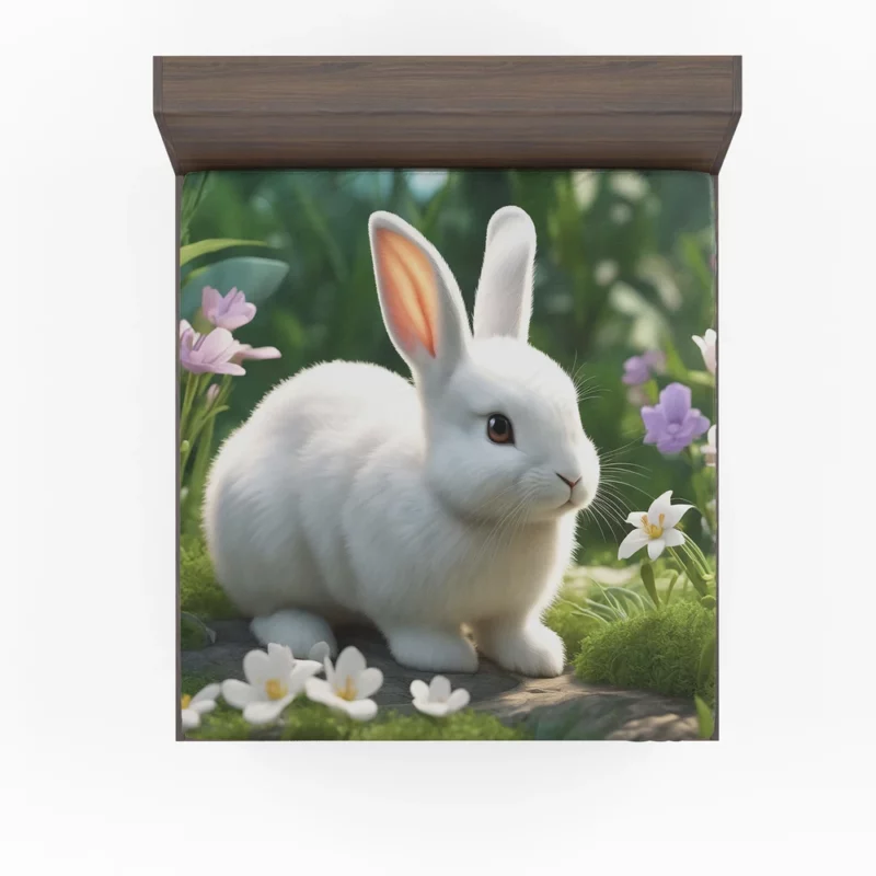 Fluffy Bunny AI Generation Fitted Sheet