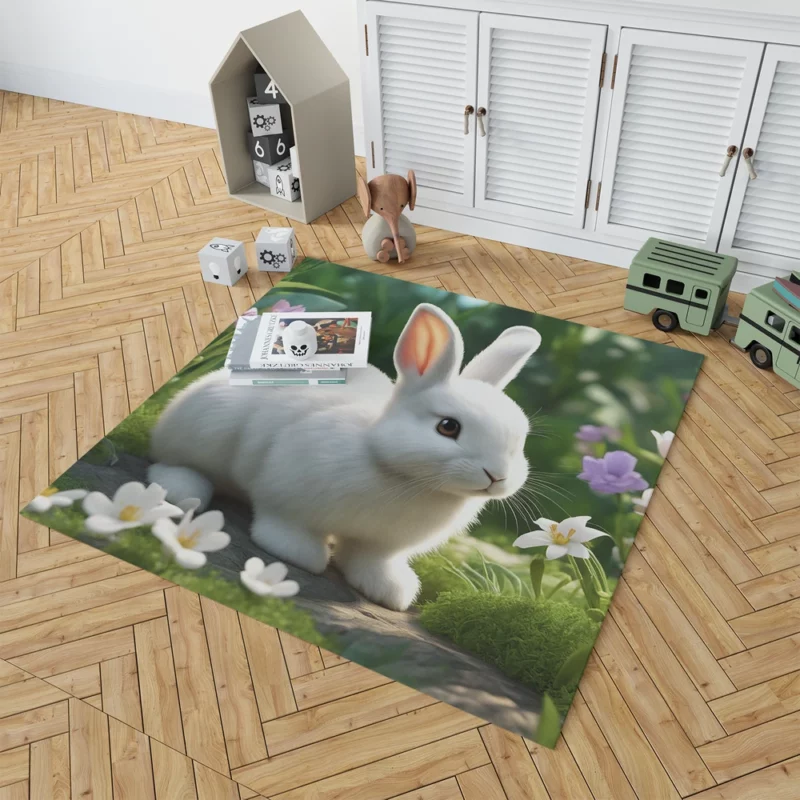 Fluffy Bunny AI Generation Rug 1