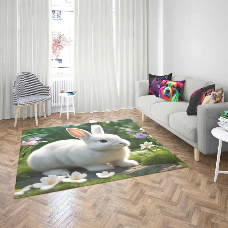 Fluffy Bunny AI Generation Rug 2