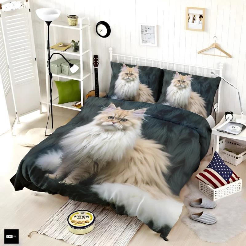 Fluffy Cat Close-Up Bedding Set