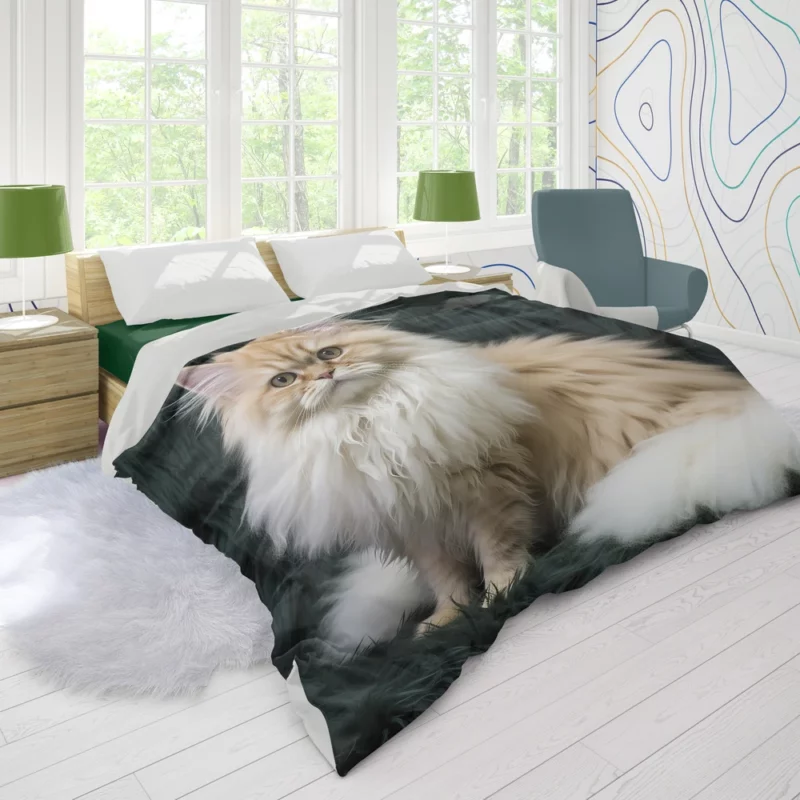 Fluffy Cat Close-Up Duvet Cover