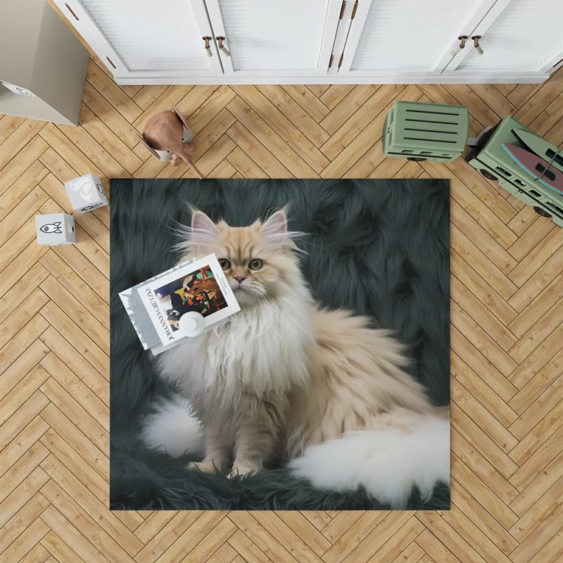 Fluffy Cat Close-Up Rug