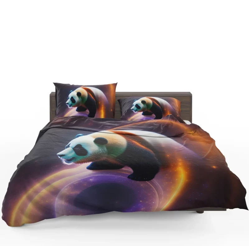 Flying Panda in a Galaxy Bedding Set 1