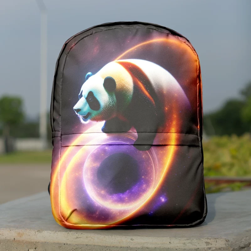 Flying Panda in a Galaxy Minimalist Backpack