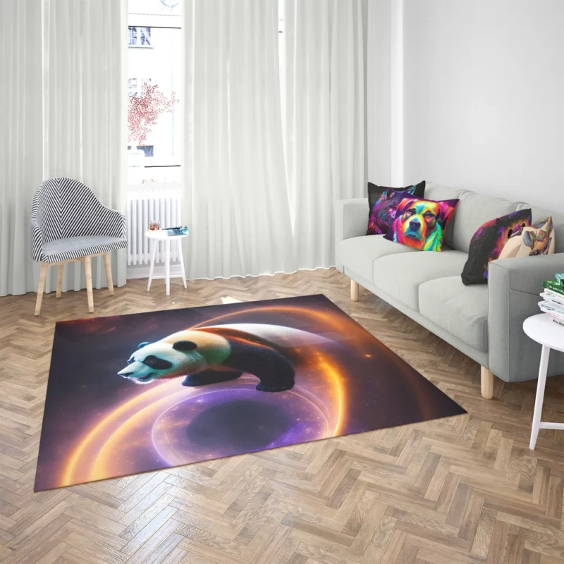 Flying Panda in a Galaxy Rug 2