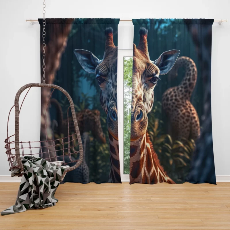 Forest Wildlife Photography Window Curtain